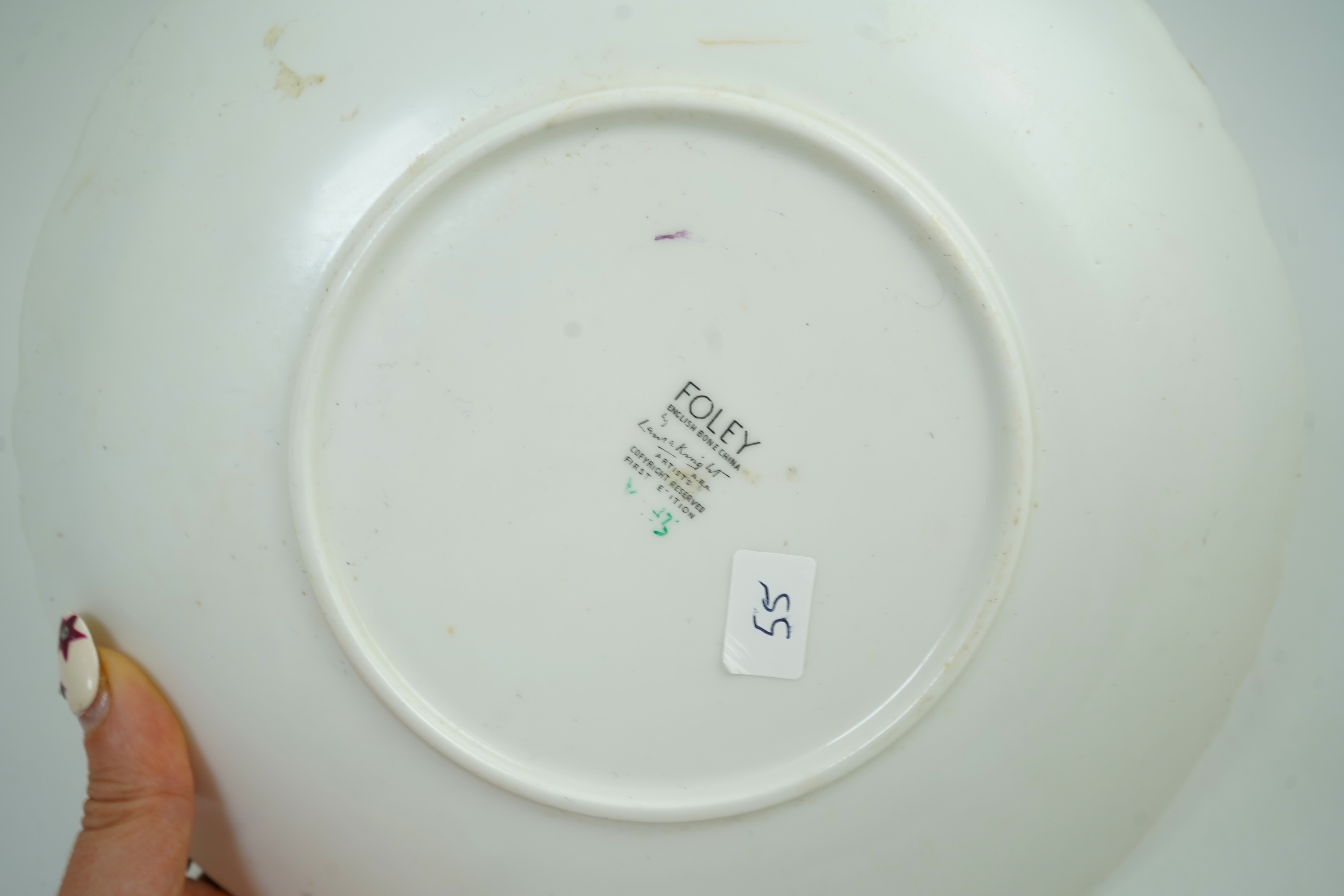 Dame Laura Knight DBE, RA, RWS (1877-1970) for Foley China: An 'Adam & Eve' plate